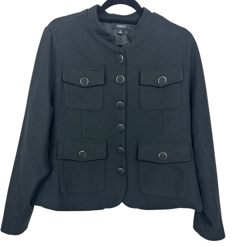Torrid tweed pocket jacket in black sz 0X